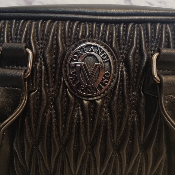 Valentino Orlandi  Satchel Quilted Crossbody color Gunmetal - Picture 2 of 10